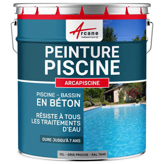 Peinture piscine béton  - ARCAPISCINE-10L-Gris-Aspect / Couleur