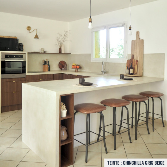 4-Béton Ciré Cuisine : Plan de travail, Crédence