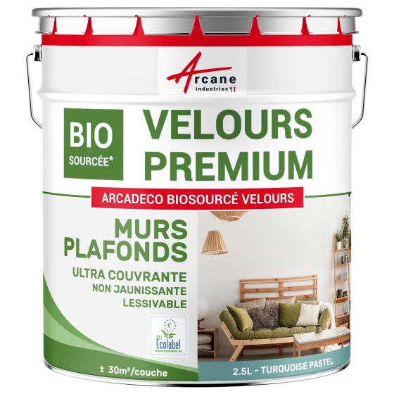 Peinture velours mur et plafond : Arcadéco Biosourcée Couleur / Aspect