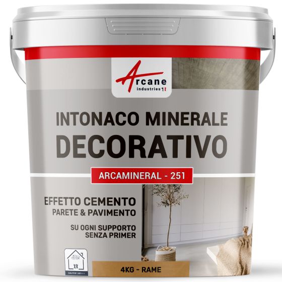 INTONACO MINERALE DECORATIVO COLORATO EFFETTO CEMENTO  4 kg Rame