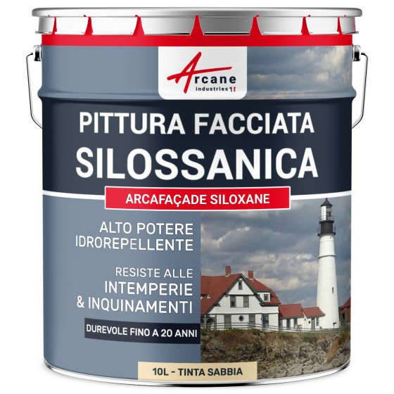 ARCAFAÇADE SILOXANE 10 L (+ o - 60 m² in 1 strato) Tinta Sabbia - RAL 085 90 20