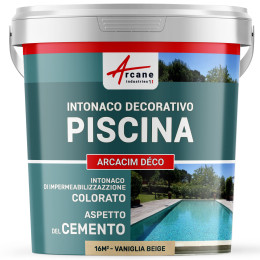 Intonaco Decorativo di Finitura per Piscina: ARCACIM Déco 16 m² Vaniglia Beige