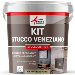 Kit stucco veneziano decorativo veneziano - STUCCOLIS - 171 kit fino 7 m² Beige verde