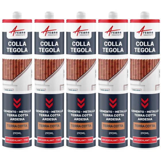 Mastice Colla Piastrelle Polimero Ibrido: ARCASEALANT - 1180 290 ml x 5 Terracotta