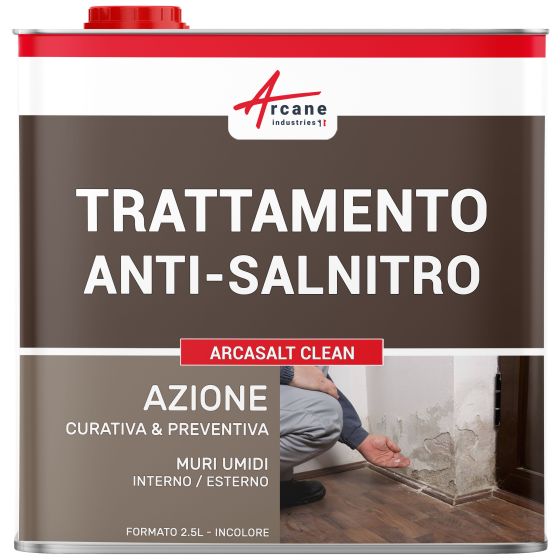 Prodotto di Trattamento Antisalnitro: ARCASALT CLEAN 2.5 L (fino a 10 m²) Prodotto di Trattamento Antisalnitro: ARCASALT CLEAN 2.5 L (fino a 10 m²)