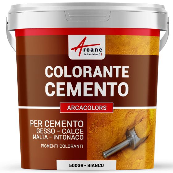 Colorante per cemento per intonaco, malta e cemento - ARCACOLORS 500 gr Bianco