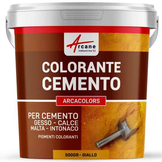 Colorante per cemento per intonaco, malta e cemento - ARCACOLORS 500 gr Giallo