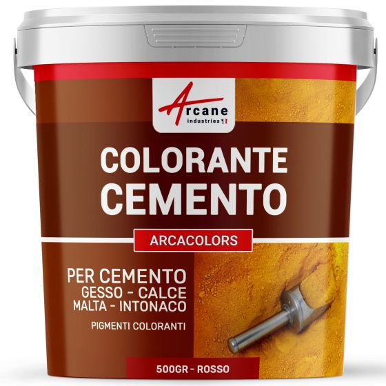 Colorante per cemento per intonaco, malta e cemento - ARCACOLORS 500 gr Rosso Colorante per cemento per intonaco, malta e cemento - ARCACOLORS 500 gr Rosso