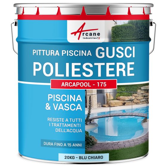 Vernice per piscine per gusci in poliestere 20 kg (fino a 65m² in 2 strati) Blu Chiaro