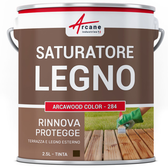 ARCAWOOD COLOR - 284 2.5 L (fino a 12.5 m²) Rovere Scuro Tinta Marrone