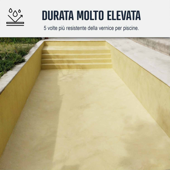 Intonaco impermeabilizzante per piscina in calcestruzzo immerso: ARCACIM POOL 5 kg Bianco