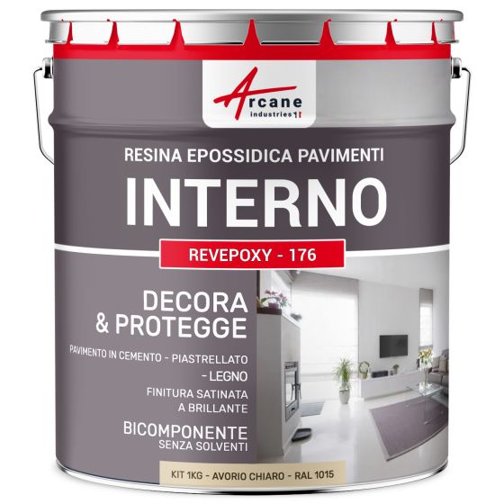 Resina Epossidica per Pavimenti Interni - REVEPOXY - 176 1 kg  Avorio Chiaro - RAL 1015
