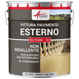 Pittura per Pavimenti Esterni - SOLTHANE - 153 25 kg Grigio tele 4 - RAL 7047