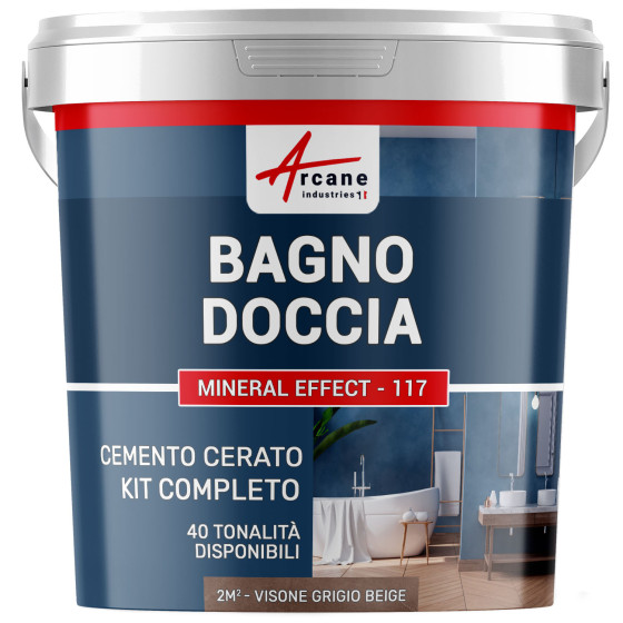 Kit Cemento Cerato Bagno 2 m² Visone Grigio Beige Kit Cemento Cerato Bagno 2 m² Visone Grigio Beige