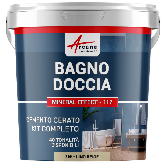 Kit Cemento Cerato Bagno 2 m² Lino Beige Kit Cemento Cerato Bagno 2 m² Lino Beige