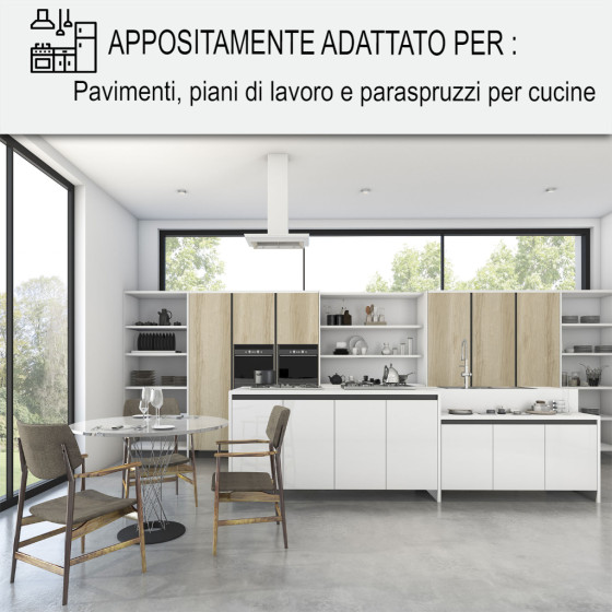 Cemento Cerato Cucina 2 m²  Flanella Grigio Scuro