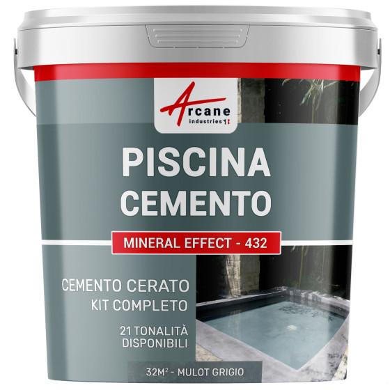 Kit Beton spatolato per piscina  32 m² Topolino Grigio