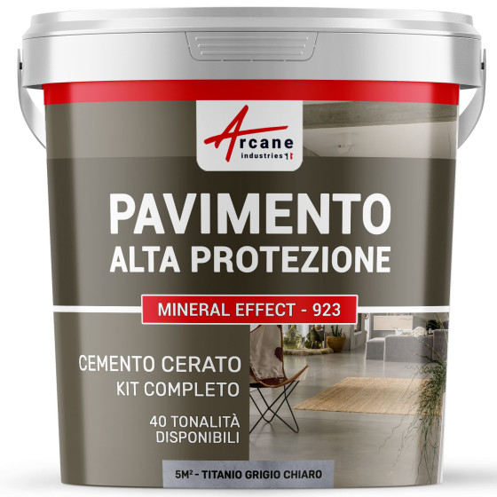 KIT CEMENTO CERATO PER PAVIMENTI  5 m²  Titanio Grigio Chiaro