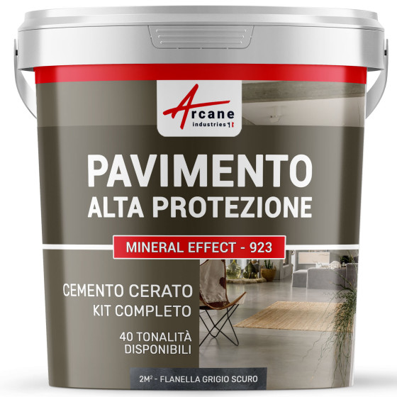 KIT CEMENTO CERATO PER PAVIMENTI  2 m²  Flanella Grigio Scuro