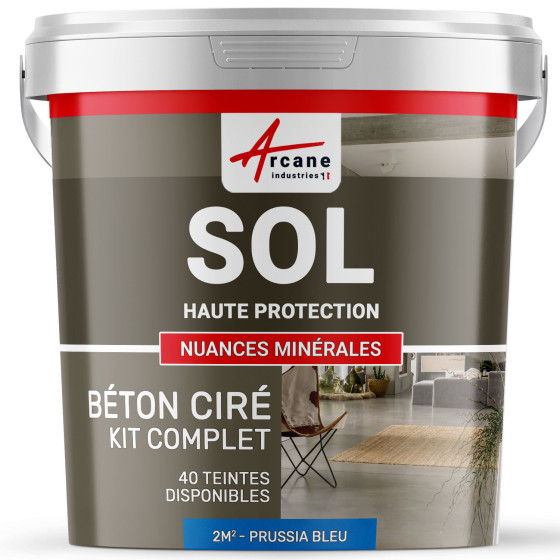 KIT BETON CIRE SOL HAUTE PROTECTION-kit2m2-Prussia-Bleu-Aspect / Couleur