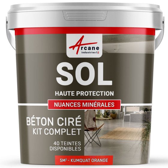 KIT BETON CIRE SOL HAUTE PROTECTION-kit5m2-Kumquat-Orange-Aspect / Couleur