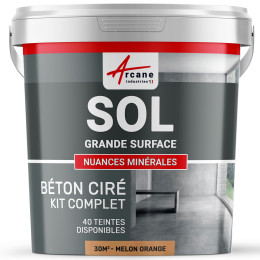 KIT BETON CIRE SOL GRANDE SURFACE HAUTE PROTECTION-Kit30m2-Melon-Orange-Aspect / Couleur
