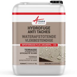 Waterafstotend en olieafstotend terras - Oplosmiddelhoudend waterdichtmakend middel met langdurig effect: ARCAREPEL 233