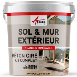 KIT GEWAXT BETON BUITEN - Gewaxt beton voor buiten voor vloer, muur, terras, balkon, trap