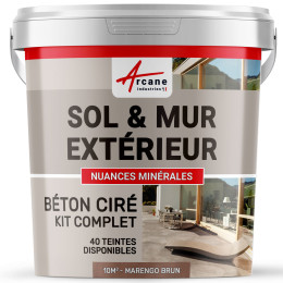 Beton cire exterieur pour sol mur terrasse escalier enduit Marron | Maison Etanche