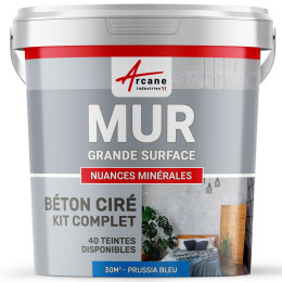 KIT BTON CIR MURS GRANDE SURFACE - B‚ton cir‚ sp‚cial murs-Kit30m2-Prussia-Bleu-Aspect / Couleur