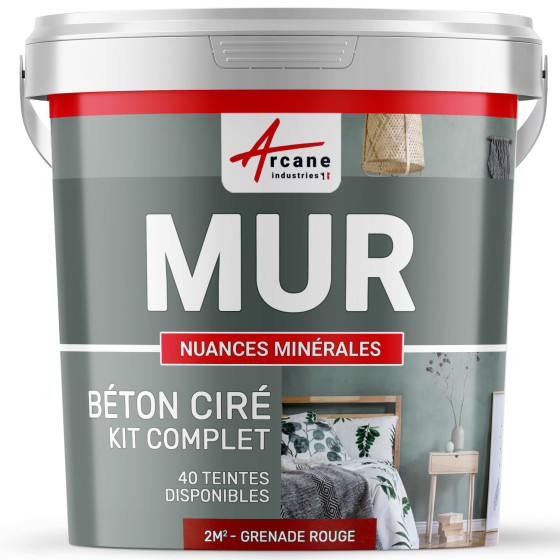 KIT BTON CIR MURS-kit2m2-Satinee-Grenade-Rouge-Aspect / Couleur