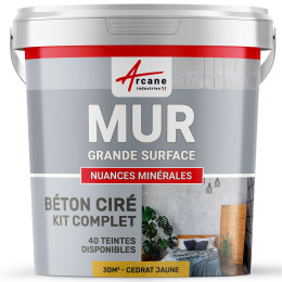 KIT BTON CIR MURS GRANDE SURFACE - B‚ton cir‚ sp‚cial murs-Kit30m2-Cedrat-Jaune-Aspect / Couleur