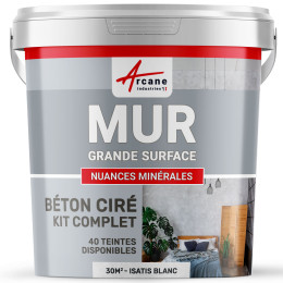 KIT BTON CIR MURS GRANDE SURFACE - B‚ton cir‚ sp‚cial murs-Kit30m2-Isatis-Blanc-Aspect / Couleur