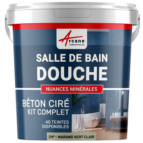 1-Main-Kit B‚ton Cir‚ Salle de Bain :  Enduit imperm‚able-kit2m2-Marang-Vert-Clair-Aspect / Couleur