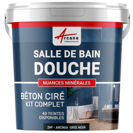 1-Main-Kit B‚ton Cir‚ Salle de Bain : Enduit imperm‚able-kit2m2-Aronia-Gris-Noir-Aspect / Couleur