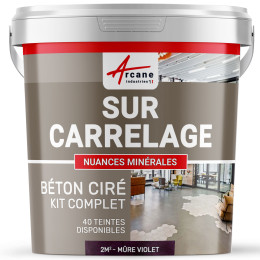 Kit béton ciré sur carrelage sol et mur Violet | Maison Etanche