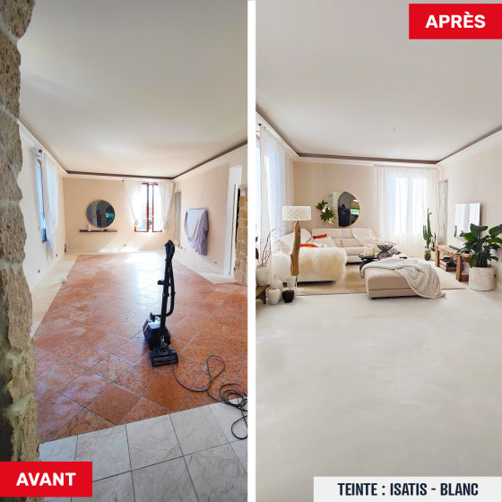 GEWAXT BETON KIT OP TEGELS