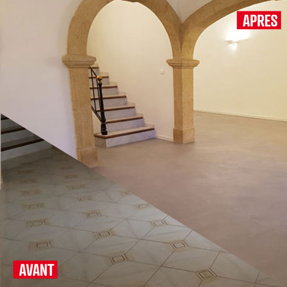 GEWAXT BETON KIT OP TEGELS