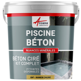 Kit B‚ton cir‚ piscine b‚ton - revˆtement ‚tanche PISCINE haute r‚sistance-kit8m2-Nankin-Jaune-Aspect / Couleur